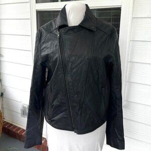 ASOS Black Real Leather Jacket Men's Size M Chest Fit 38-40" Made in India Punk